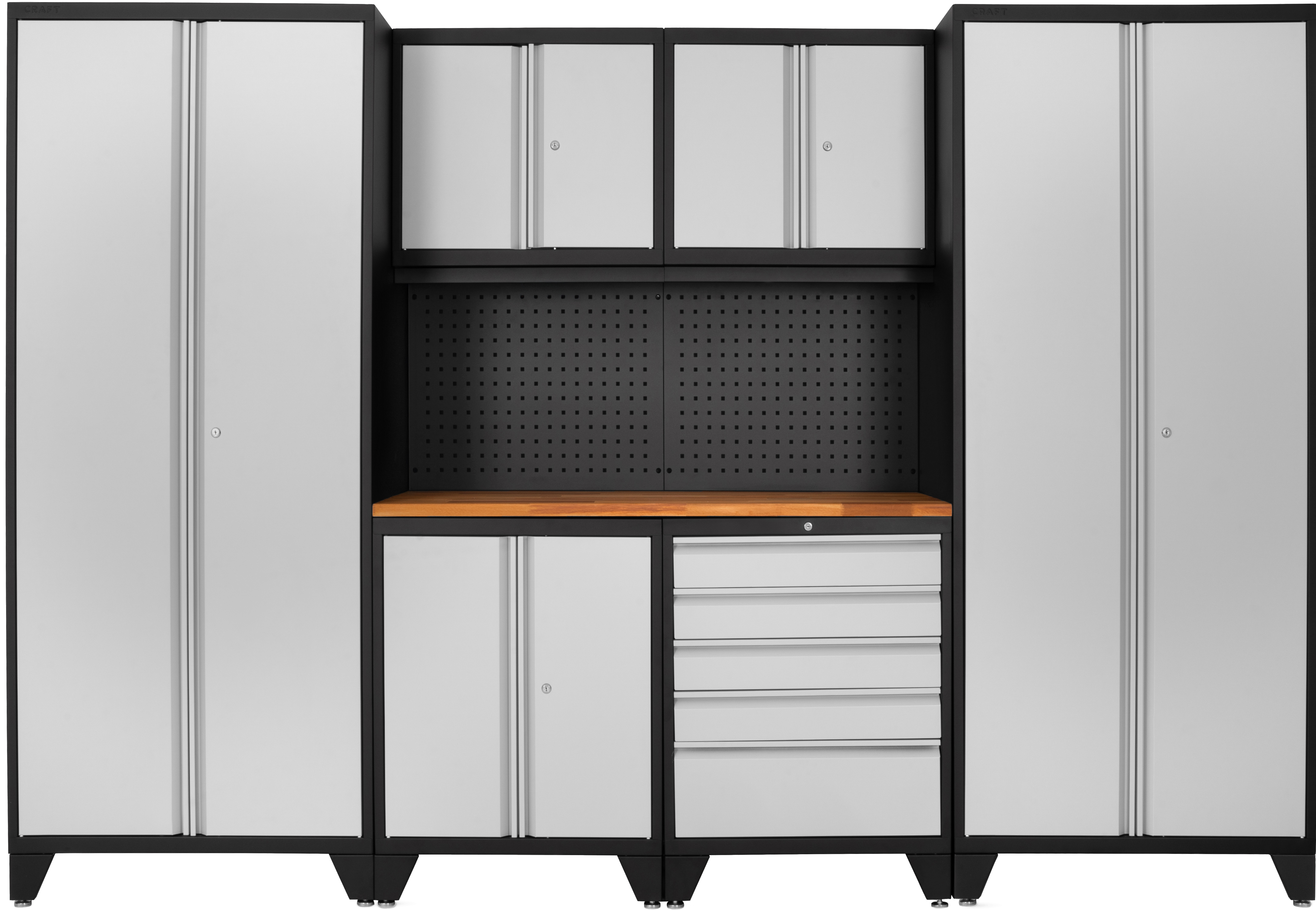 PPGC Steel drawer cabinet with wood worktop